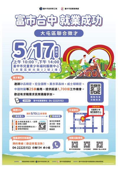 大屯區聯合就業徵才海報1