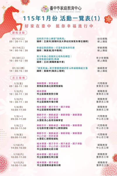 115年1月分活動一覽表-1