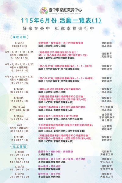 115年6月份活動一覽表1